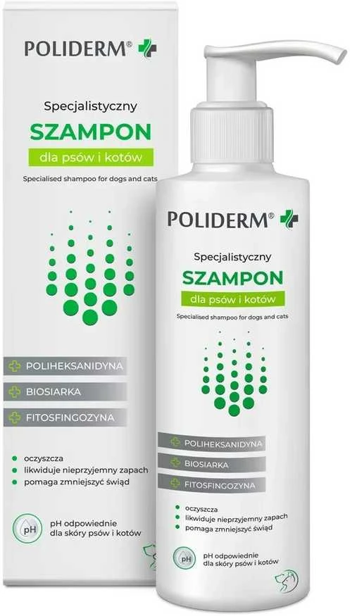 JM SANTE Poliderm - šampūnas nuo pleiskanų šunims ir katėms – 250 ml