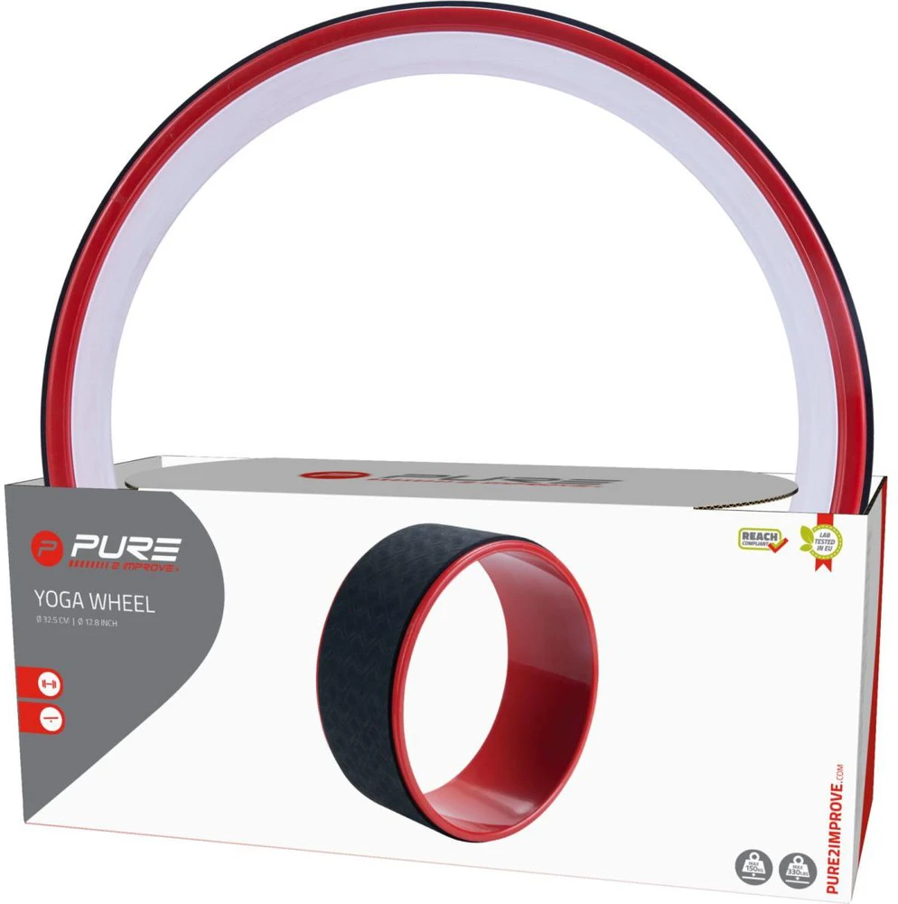 Pure2Improve Yoga Wheel 30 cm Juodas ir raudonas