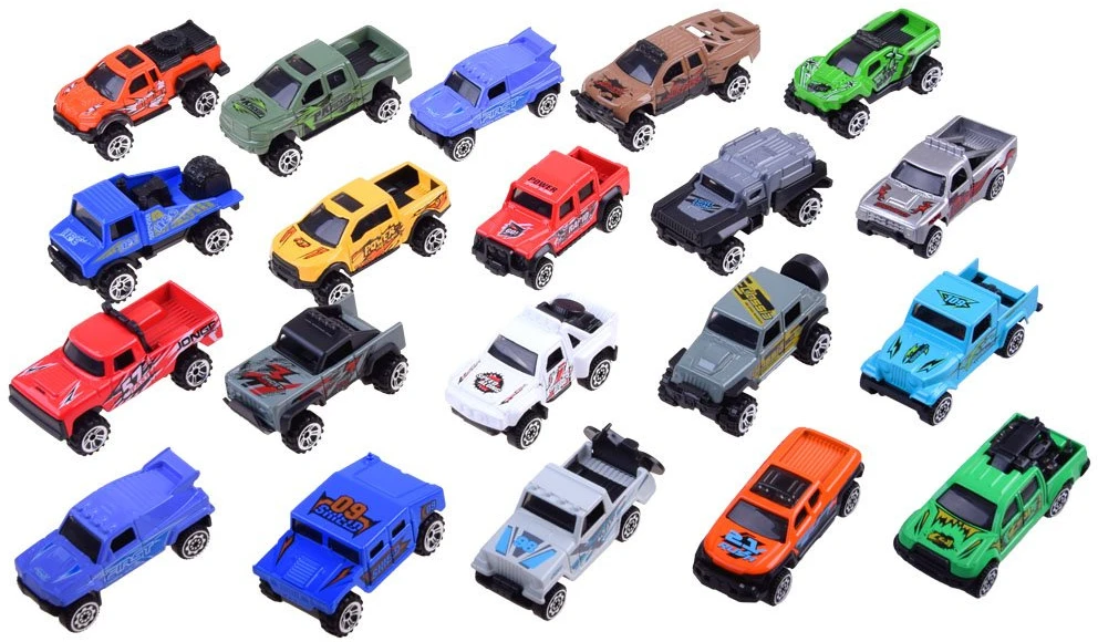 Jokomisiada 20 metalinių automobilių rinkinys. Automobiliai visureigyje