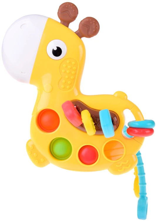 Jokomisiada 3-in-1 GIRAFFE sensory toy - sliding, dragging, pop it ZA5762