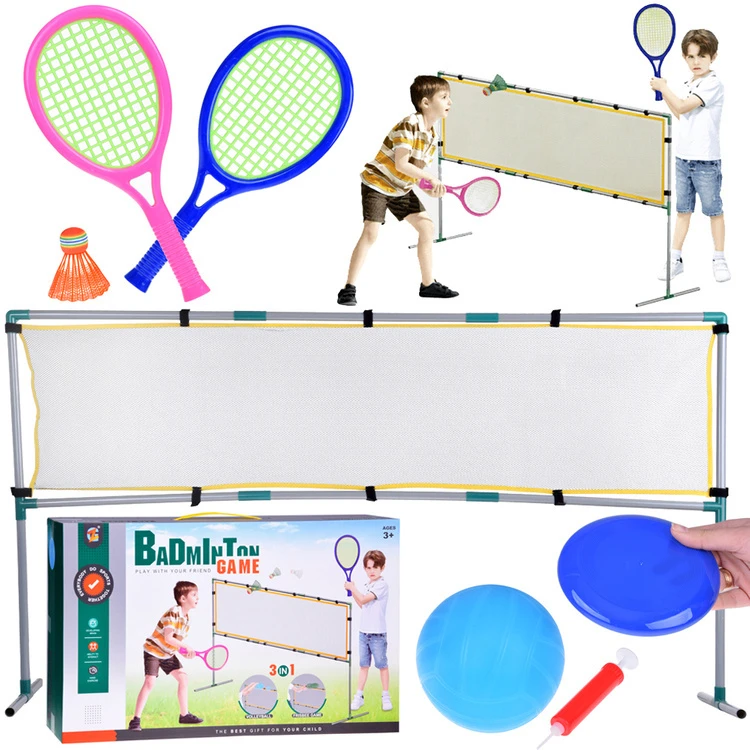 Jokomisiada 3in1 sportinis rinkinys Tinklinio tinklelis, Badmintono kamuolys, diskas SP0772