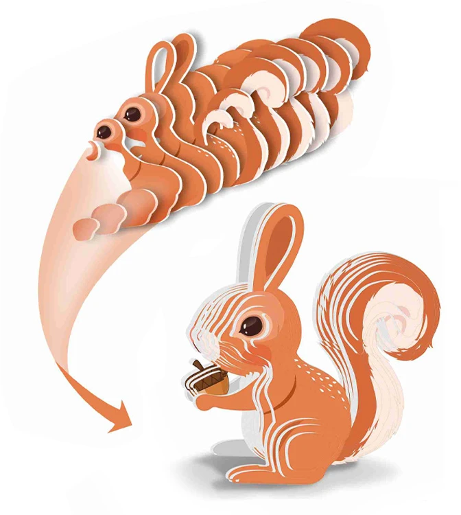 Dėlionė Jokomisiada 3D puzzle cardboard modelis SQUIRREL do it yourself DIY 35 eleZA5720