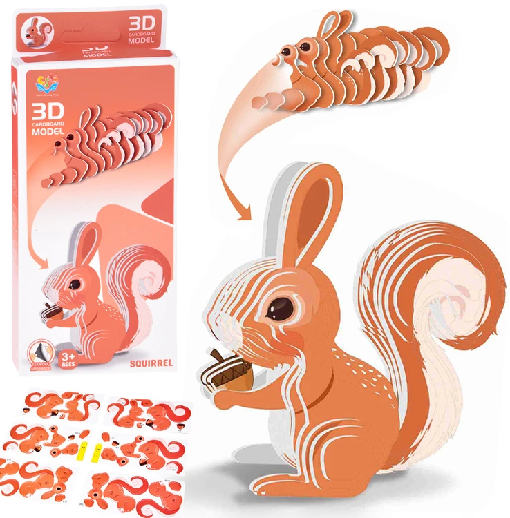 Dėlionė Jokomisiada 3D puzzle cardboard modelis SQUIRREL do it yourself DIY 35 eleZA5720