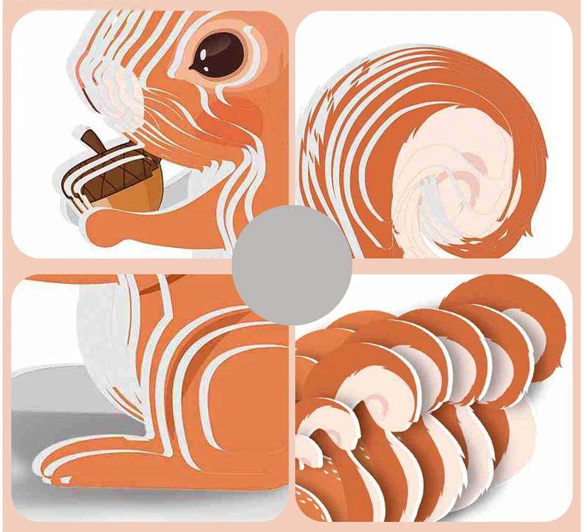 Dėlionė Jokomisiada 3D puzzle cardboard modelis SQUIRREL do it yourself DIY 35 eleZA5720