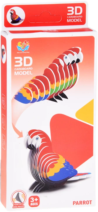Dėlionė Jokomisiada 3D puzzle cardboard modelis colorful MACAW PARROT do it yourself DIY 24 pieces ZA5719