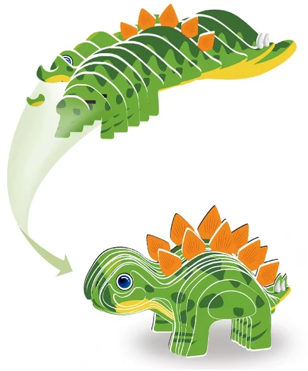 Dėlionė Jokomisiada 3D Puzzle Cardboard Model – Stegosaurus Dinosaur DIY Make It Yourself ZA5810