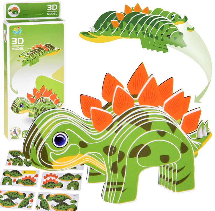 Dėlionė Jokomisiada 3D Puzzle Cardboard Model – Stegosaurus Dinosaur DIY Make It Yourself ZA5810