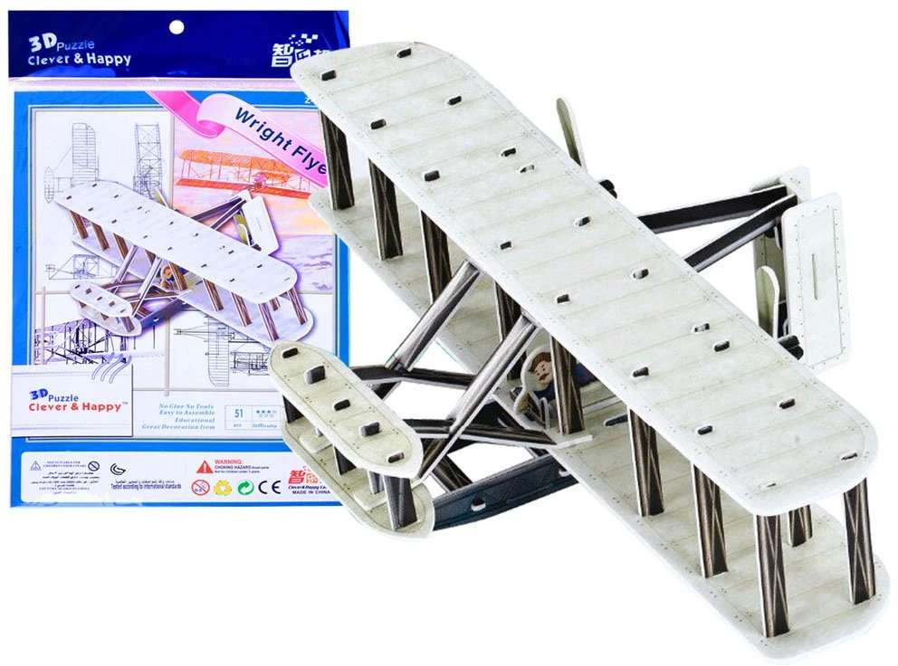 Jokomisiada Dėlionė 3D lėktuvas Wright Flyer brothers 51 eleZA2905