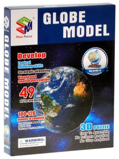 Jokomisiada 3D SPATIALINIS GLOBUSAS Dėlionė 49 dalių gaublio dėlionė ZA0936