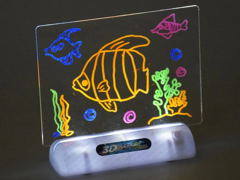 Jokomisiada 3D piešimo lenta su LED apšvietimu + žymekliai ir akiniai TA0115