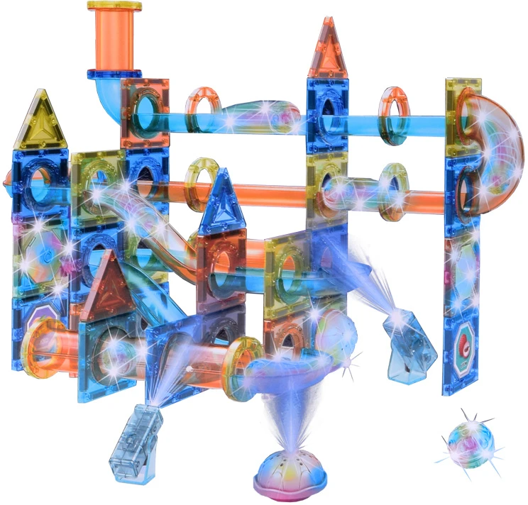 Jokomisiada 3D GLOWING magnetic blocks - Build a ball track KULODROM 116 pieces ZA5894