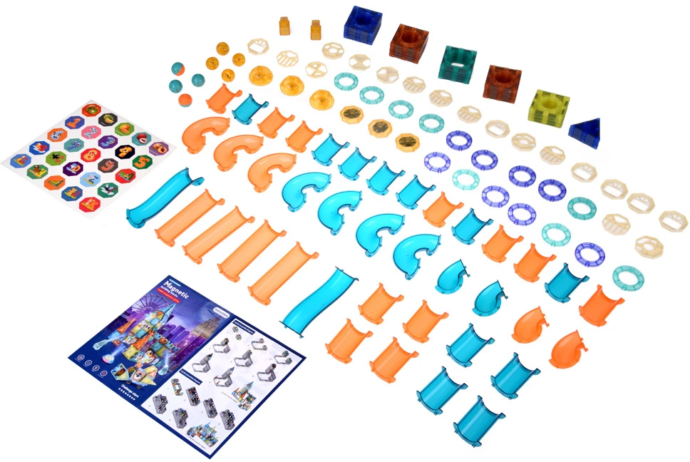 Jokomisiada 3D GLOWING magnetic blocks - Build a ball track KULODROM 116 pieces ZA5894