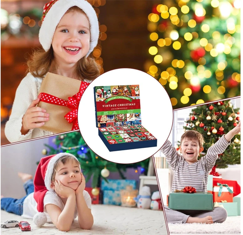 Jokomisiada Advent Calendar Dėlionė - 24 Christmas puzzles in a VINTAGE style ZA5885
