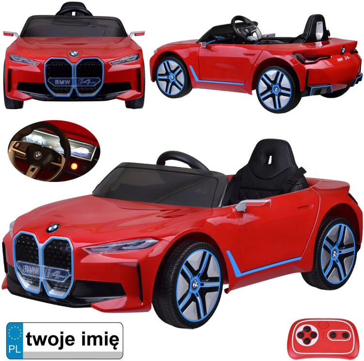Akumuliatorinis automobilis vaikams Jokomisiada BMW i4 PA0310 | spalva: raudona