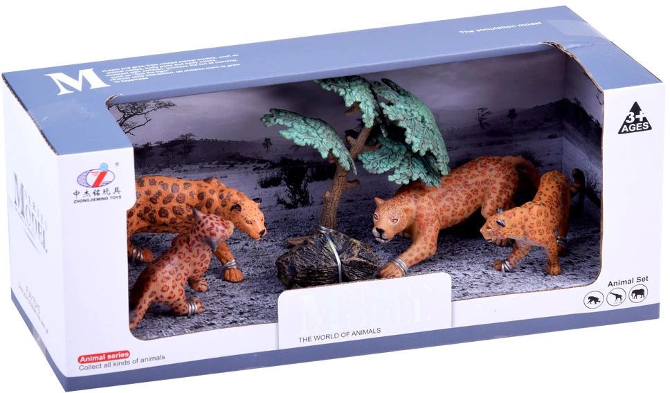 Jokomisiada „Safari“ gyvūnų rinkinys Figūrėlės leopard 4 vnt