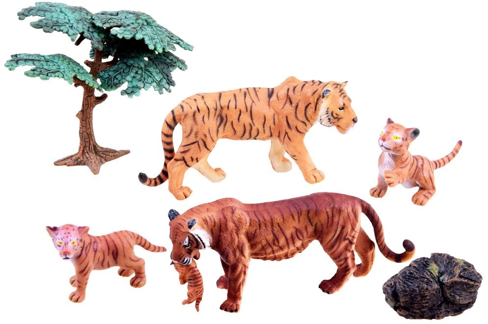 Jokomisiada Gyvūnų rinkinys Safari figūrėlės TIGER 4vnt ZA2990
