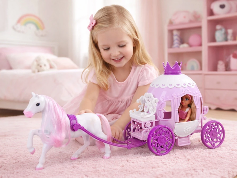 Jokomisiada Ankiki Mini Doll with Carriage – Little Princess in a Rožinė Dress ZA6007