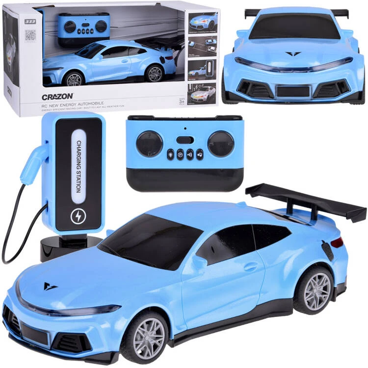 Jokomisiada Automobilis + įkrovimo stotelė Elektromobilių spalvoti žibintai RC0687