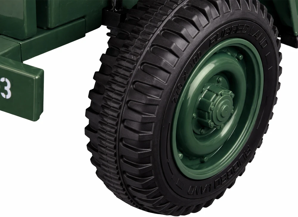 Akumuliatorinė transporto priemonė vaikams Jokomisiada Willy 4x4 + nuotolinio valdymo pultas | spalva: tamsiai žalia
