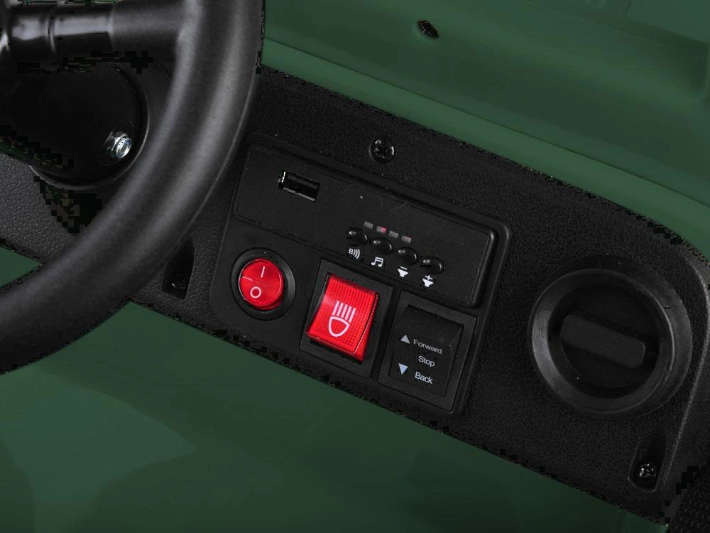 Akumuliatorinė transporto priemonė vaikams Jokomisiada Willy 4x4 + nuotolinio valdymo pultas | spalva: tamsiai žalia