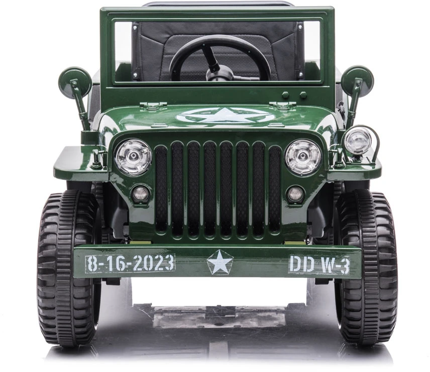 Akumuliatorinė transporto priemonė vaikams Jokomisiada Willy 4x4 + nuotolinio valdymo pultas | spalva: tamsiai žalia
