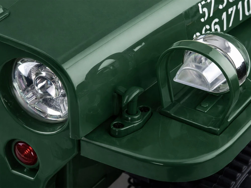 Akumuliatorinė transporto priemonė vaikams Jokomisiada Willy 4x4 + nuotolinio valdymo pultas | spalva: tamsiai žalia