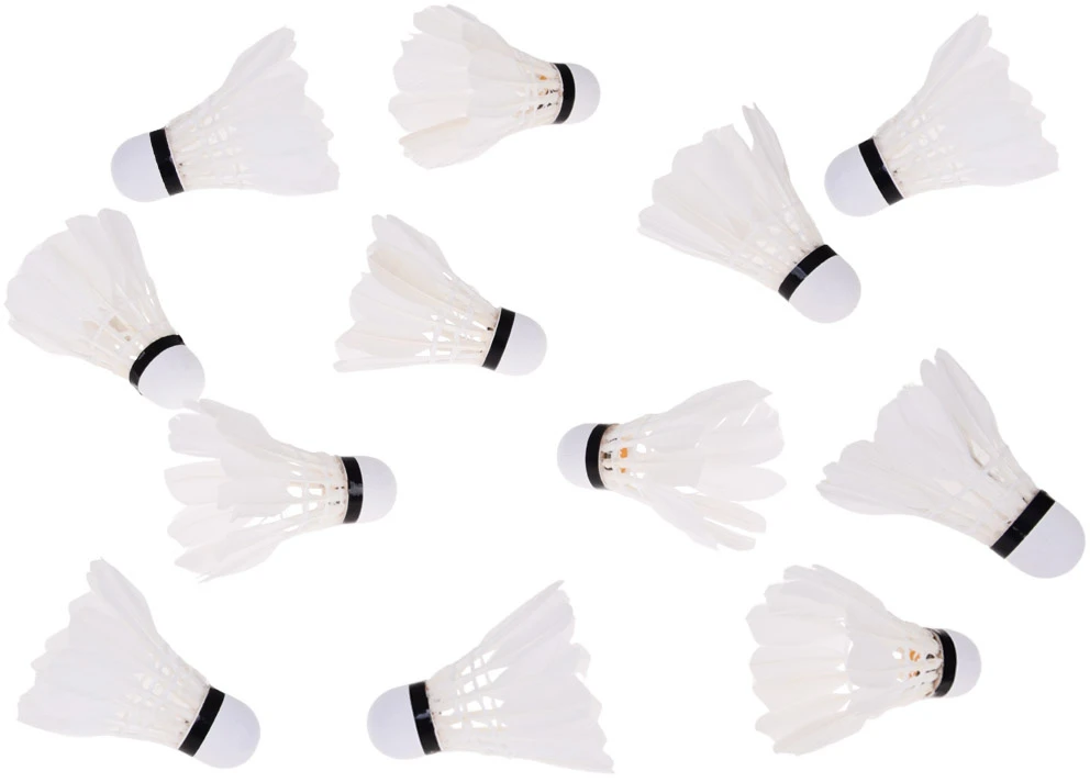 Jokomisiada Badminton shuttlecocks made of natural feathers - set of 12 in a tube SP0863