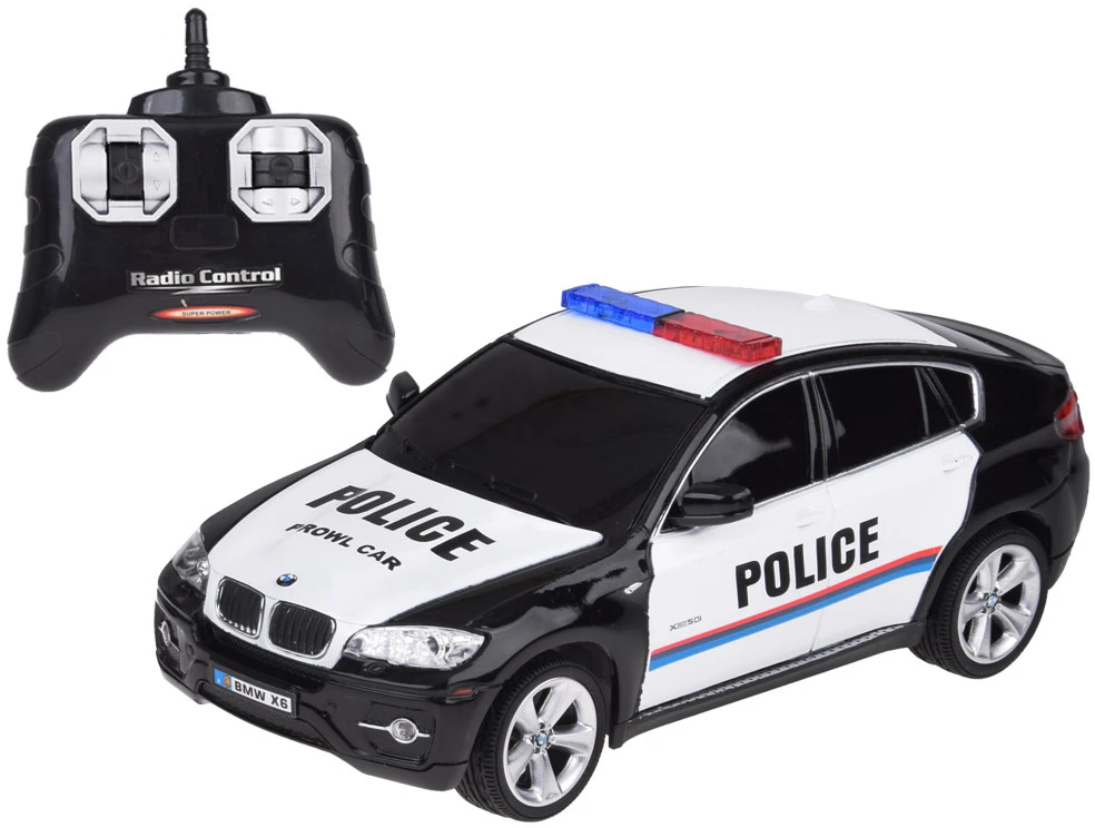 Jokomisiada BMW X6 sportinis policijos automobilis su nuotolinio valdymo pulteliu RC0660 CY