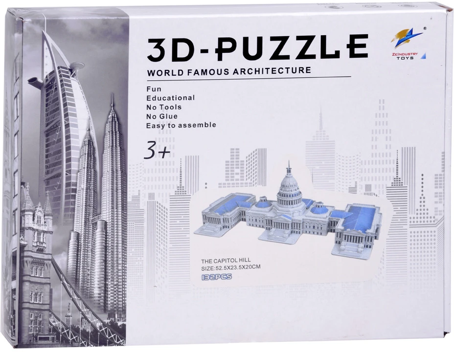 Jokomisiada "The Capitol Hill 3D" 3D dėlionė 132 dalių 3D dėlionė ZA5400