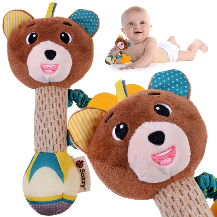 Jokomisiada Charmant Rattle Teether Plush Toy Deer for a Child ZA5771