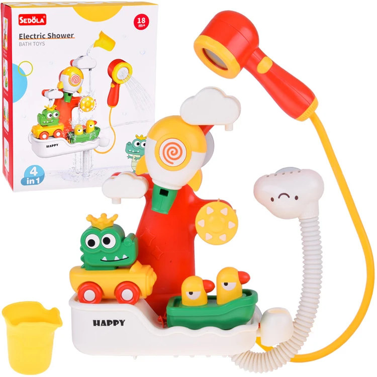Jokomisiada Multifunctional Bath Toy – Crocodile & Ducks with 4-in-1 Shower ZA5925
