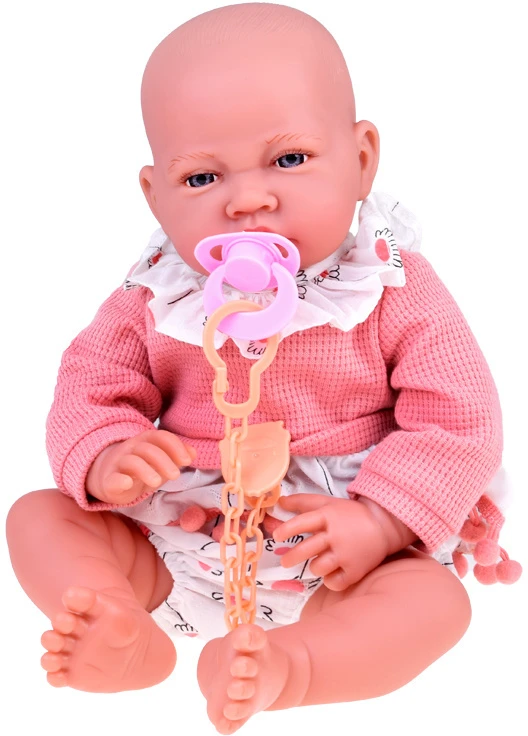 Jokomisiada Didelė 45 cm BOBAS minkšta ir interaktyvi rožinė lėlė mergaitėms ZA5188