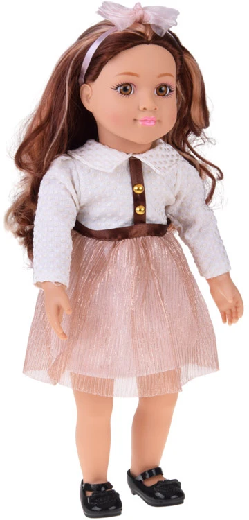 Jokomisiada Large, cute 48cm doll in a dress + built-in melody and soft body ZA5842