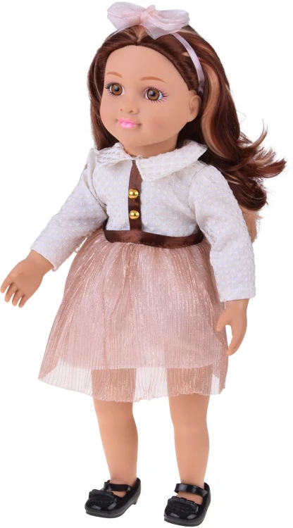 Jokomisiada Large, cute 48cm doll in a dress + built-in melody and soft body ZA5842