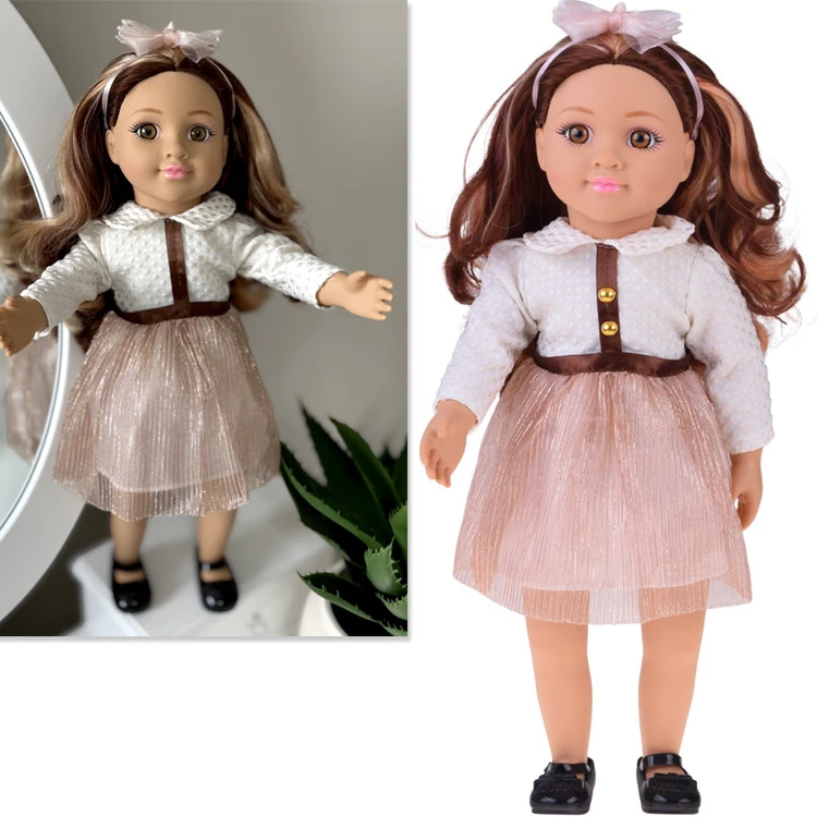Jokomisiada Large, cute 48cm doll in a dress + built-in melody and soft body ZA5842