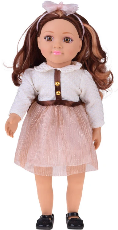 Jokomisiada Large, cute 48cm doll in a dress + built-in melody and soft body ZA5842