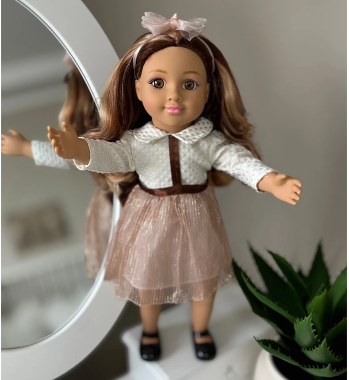 Jokomisiada Large, cute 48cm doll in a dress + built-in melody and soft body ZA5842