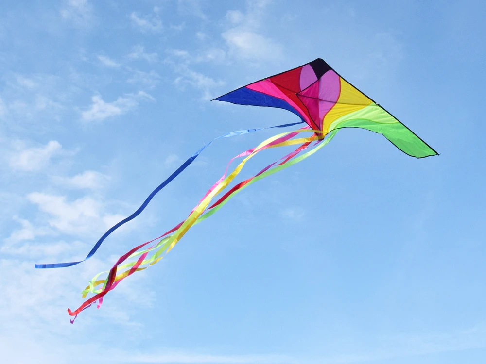 Jokomisiada Large Light Kite with colorful ribbons 190x100cm ZA5571