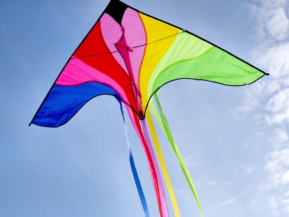 Jokomisiada Large Light Kite with colorful ribbons 190x100cm ZA5571