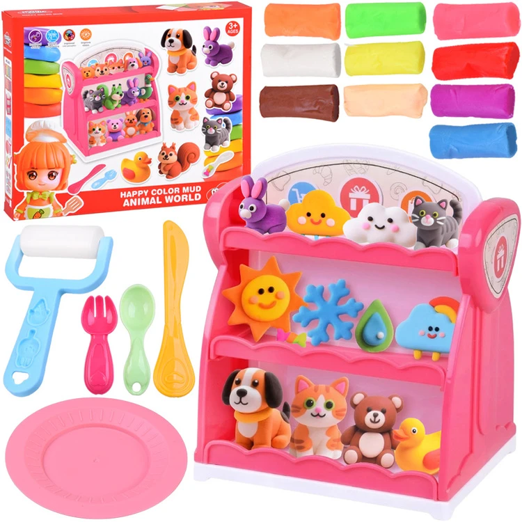 Jokomisiada Plastilino PARDUOTUVĖ didelis 10 spalvų rinkinys + priedai ZA6139