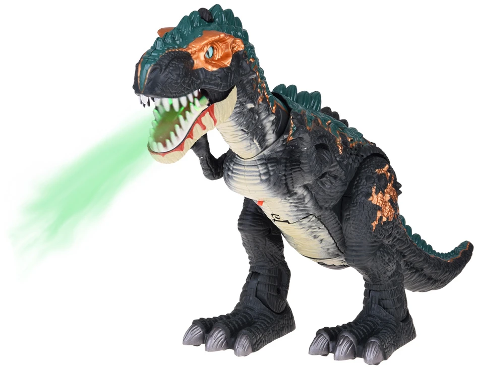 Jokomisiada Large robot dinosaur walks, roars, LAYS EGGS, light effects pair ZA5716
