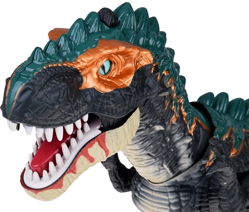 Jokomisiada Large robot dinosaur walks, roars, LAYS EGGS, light effects pair ZA5716