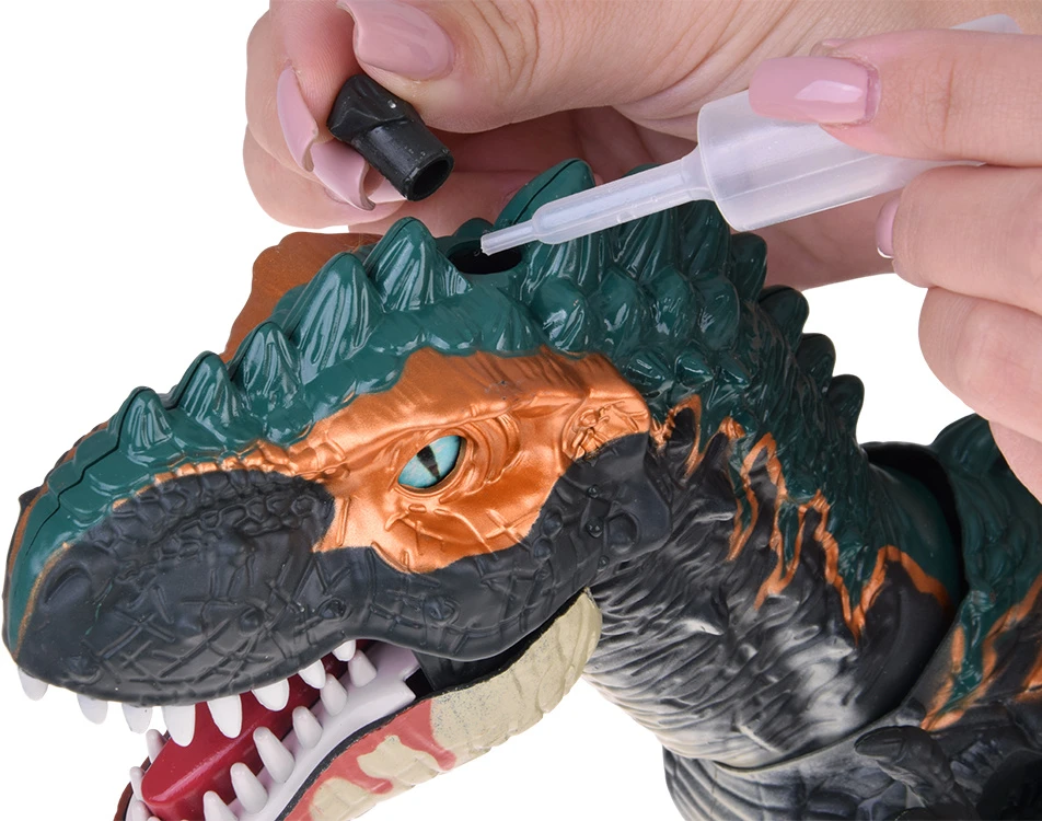 Jokomisiada Large robot dinosaur walks, roars, LAYS EGGS, light effects pair ZA5716