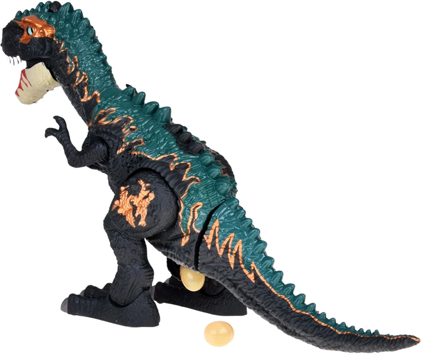 Jokomisiada Large robot dinosaur walks, roars, LAYS EGGS, light effects pair ZA5716