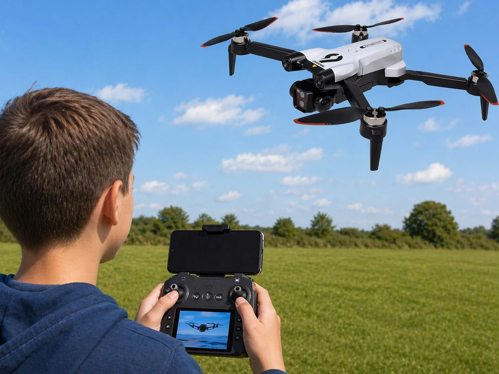 Jokomisiada Drone with camera - remote-controlled quadrocopter + memory card RC0756