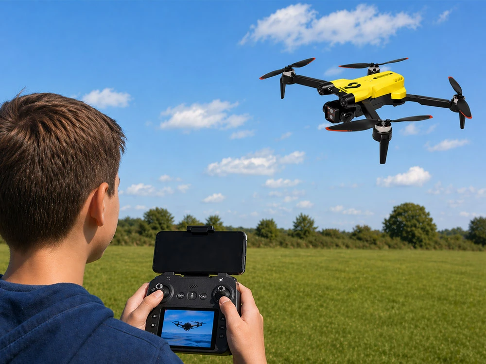 Jokomisiada Drone with camera - remote-controlled quadrocopter + memory card RC0756