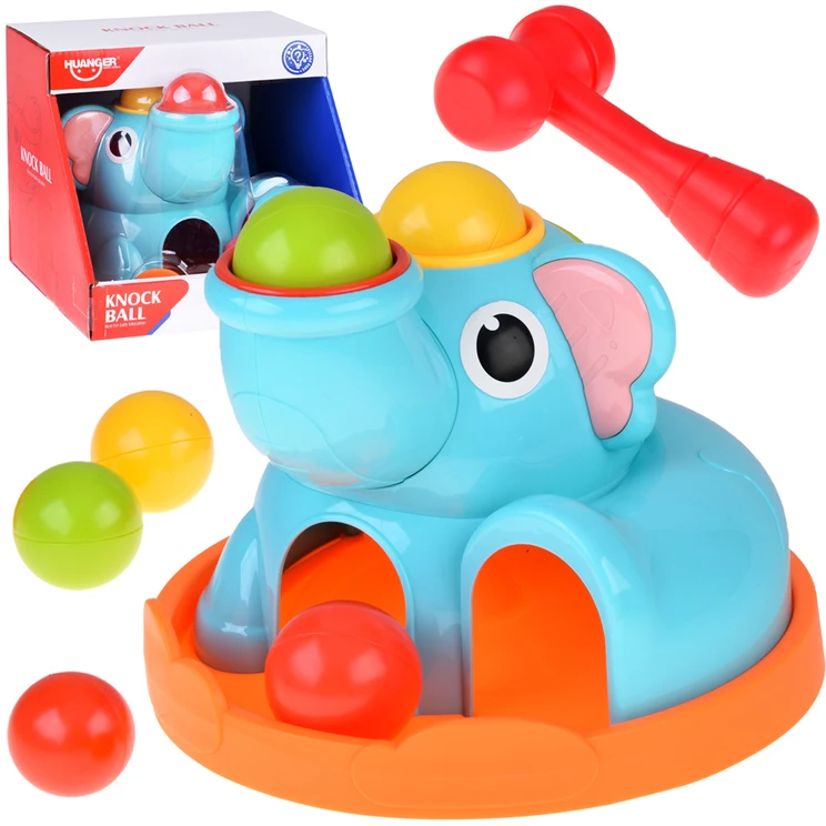 Jokomisiada Educational Toy Elephant Sorter Hammer with Balls ZA5910