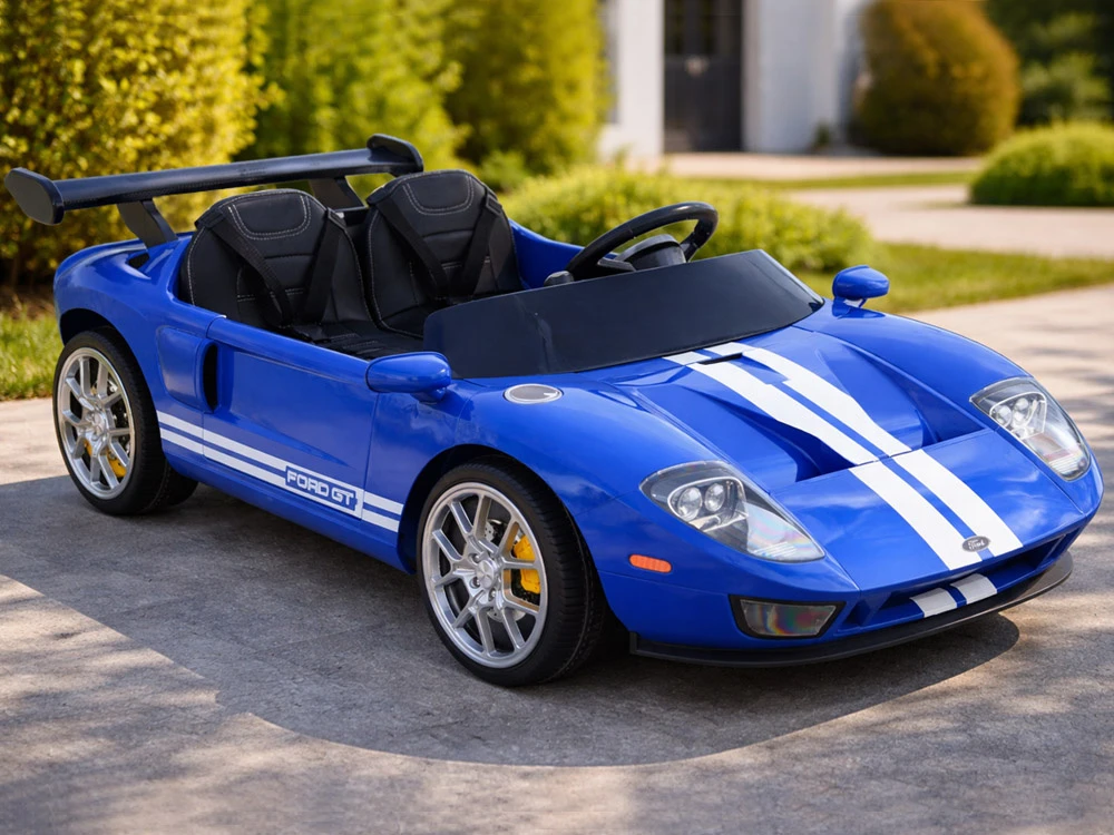 „Jokomisiada Ford GT“ 4 variklių akumuliatorinis vaikiškas automobilis su nuotolinio valdymo pultu 2 asmenims PA0337