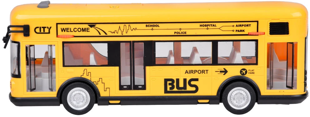 Jokomisiada Geltonos spalvos vakarėlių autobusas atidarant duris garsai šviesos muzika ZA5222