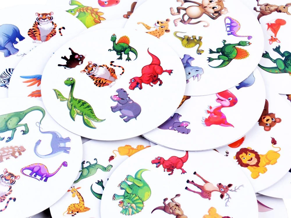 Jokomisiada Greitųjų pirštų kortų žaidimas - surask dinozaurų porą apvalių kortų ZA3292
